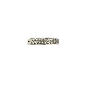 Vintage 14 Karat White Gold and Diamond Double Band Ring Size 6.25 #11821